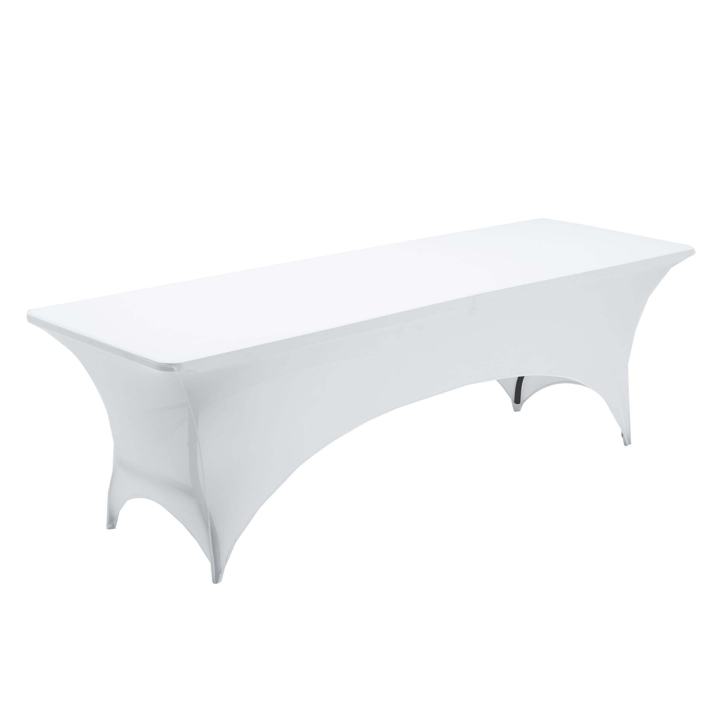 Rectangular tablecloth, 190 g/m² white polyester fabric, 183 x 74 cm
