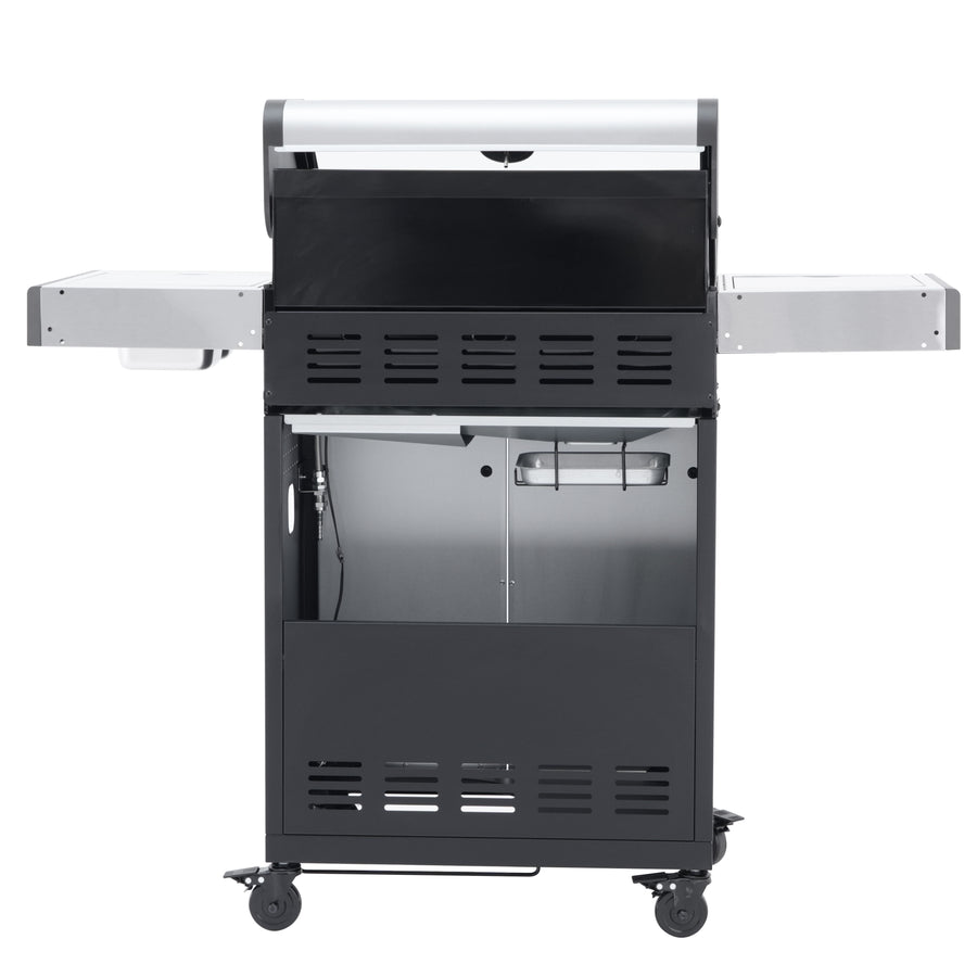 Hudson II 3-burner gas barbecue + 1 in Naterial stainless steel