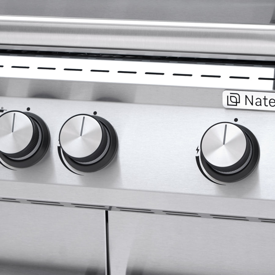 Hudson II 3-burner gas barbecue + 1 in Naterial stainless steel