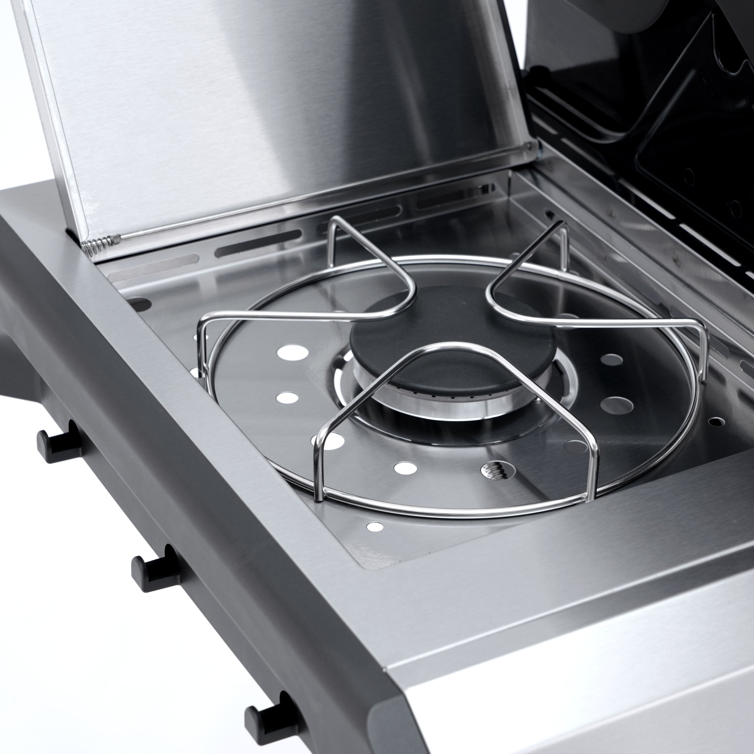 Hudson II 3-burner gas barbecue + 1 in Naterial stainless steel