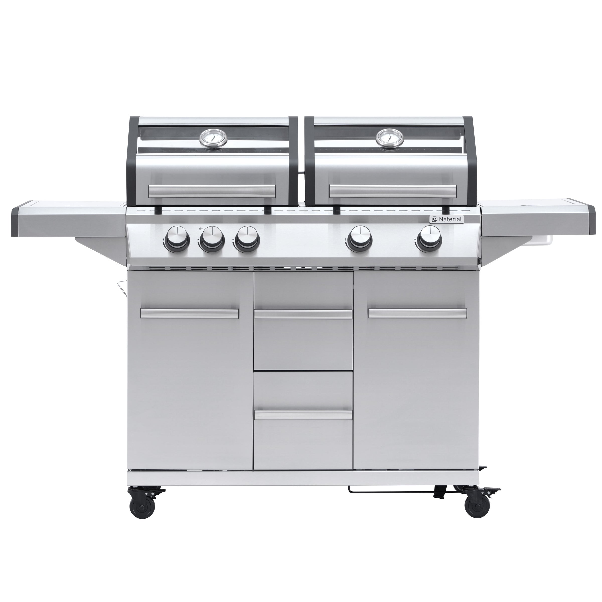 Hudson II 4-burner gas barbecue + 1 in Naterial stainless steel