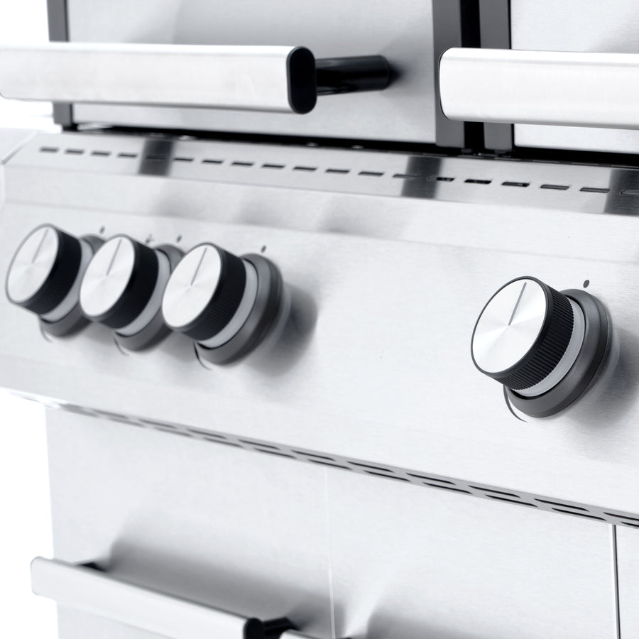 Hudson II 4-burner gas barbecue + 1 in Naterial stainless steel