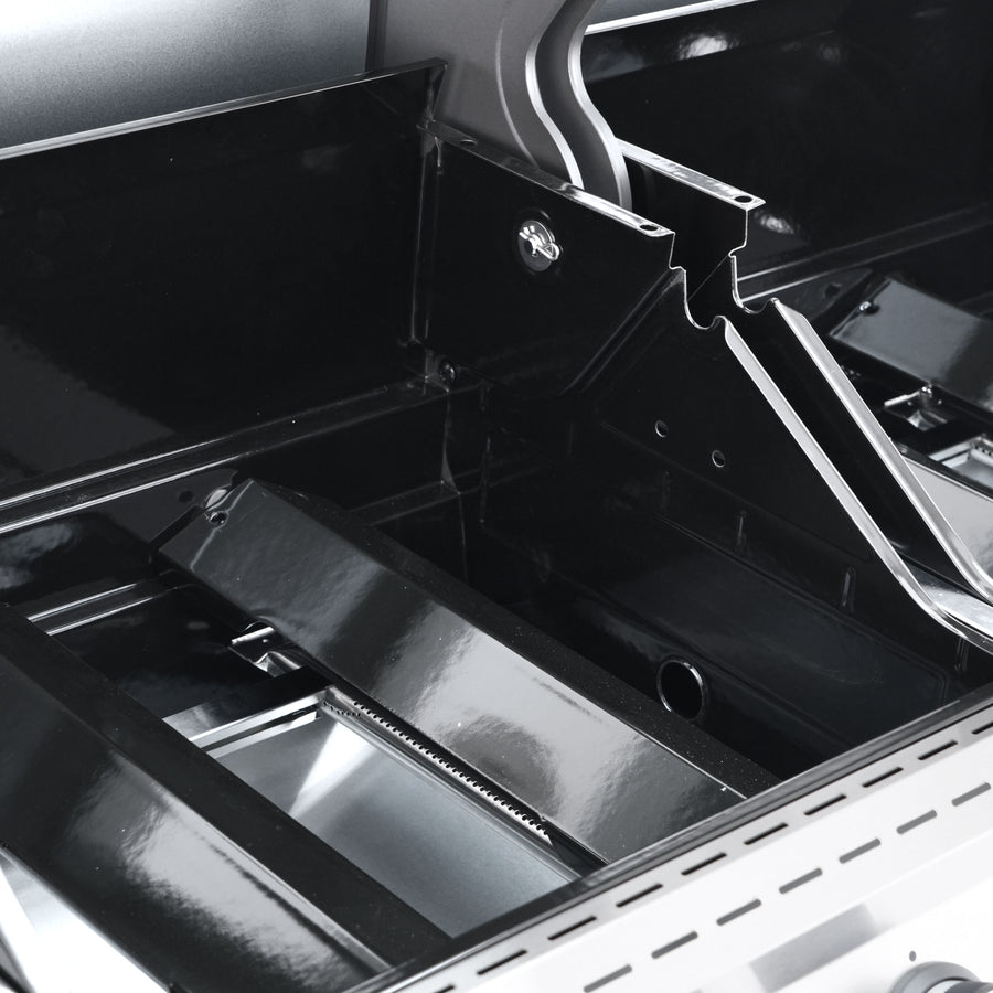 Hudson II 4-burner gas barbecue + 1 in Naterial stainless steel