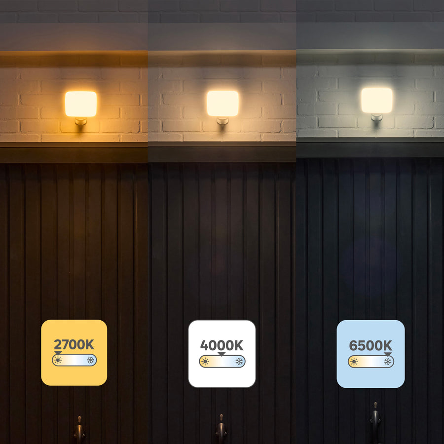 White aluminium Kanti spotlight, 19.2 x 7.4 cm, 30W LED, natural light, with motion sensor