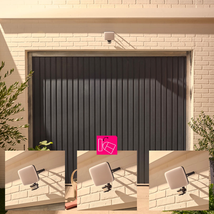 White aluminium Kanti spotlight, 19.2 x 7.4 cm, 30W LED, natural light, with motion sensor