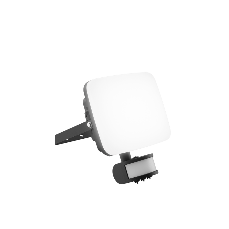 White aluminium Kanti spotlight, 19.2 x 7.4 cm, 30W LED, natural light, with motion sensor