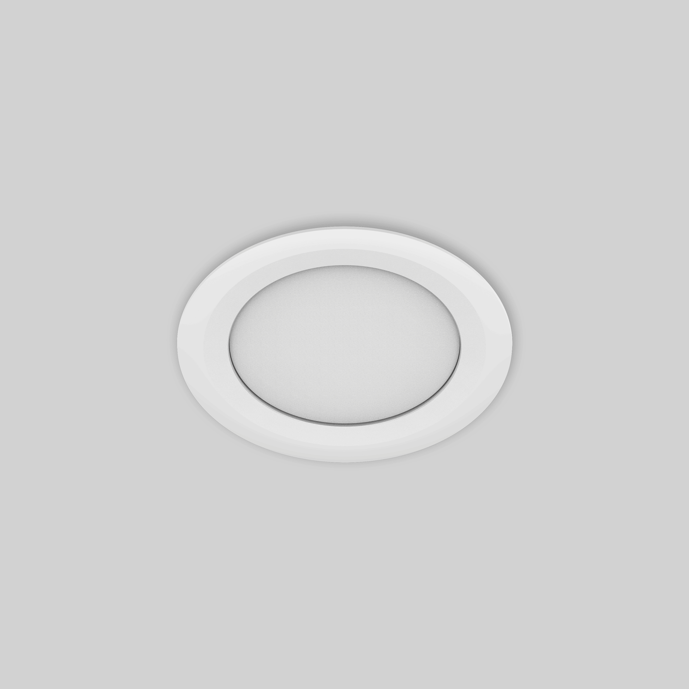 10 white plastic recessed spotlights, 9 cm diameter, 3W LED, natural light