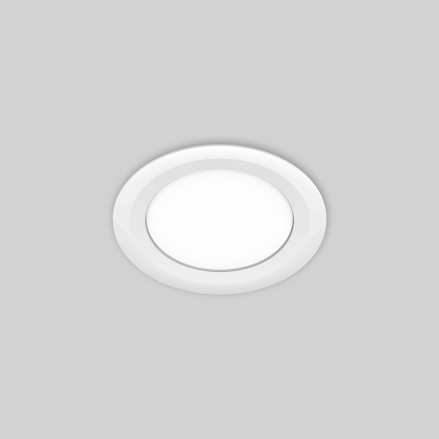 10 white plastic recessed spotlights, 9 cm diameter, 3W LED, natural light