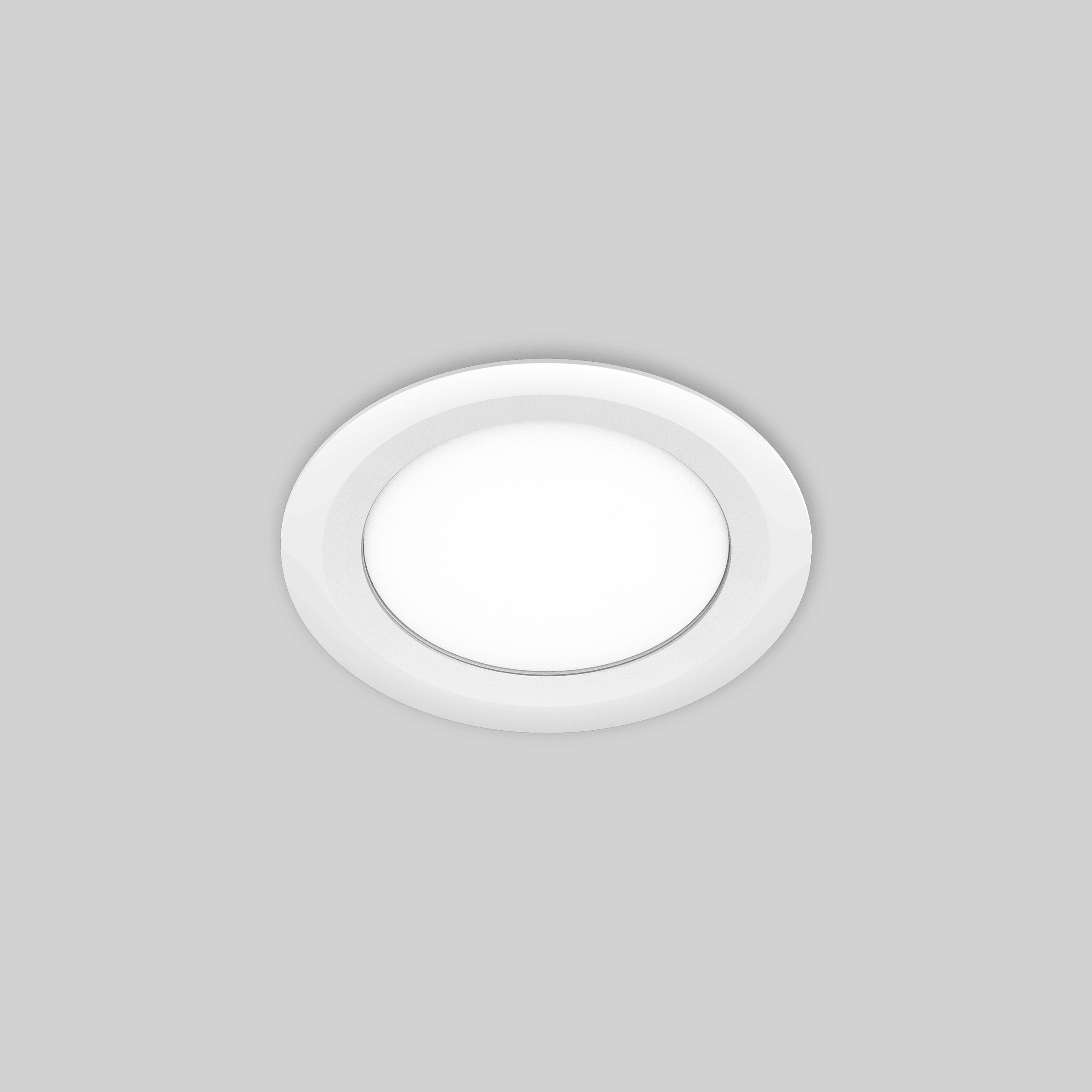 10 white plastic recessed spotlights, 9 cm diameter, 3W LED, natural light
