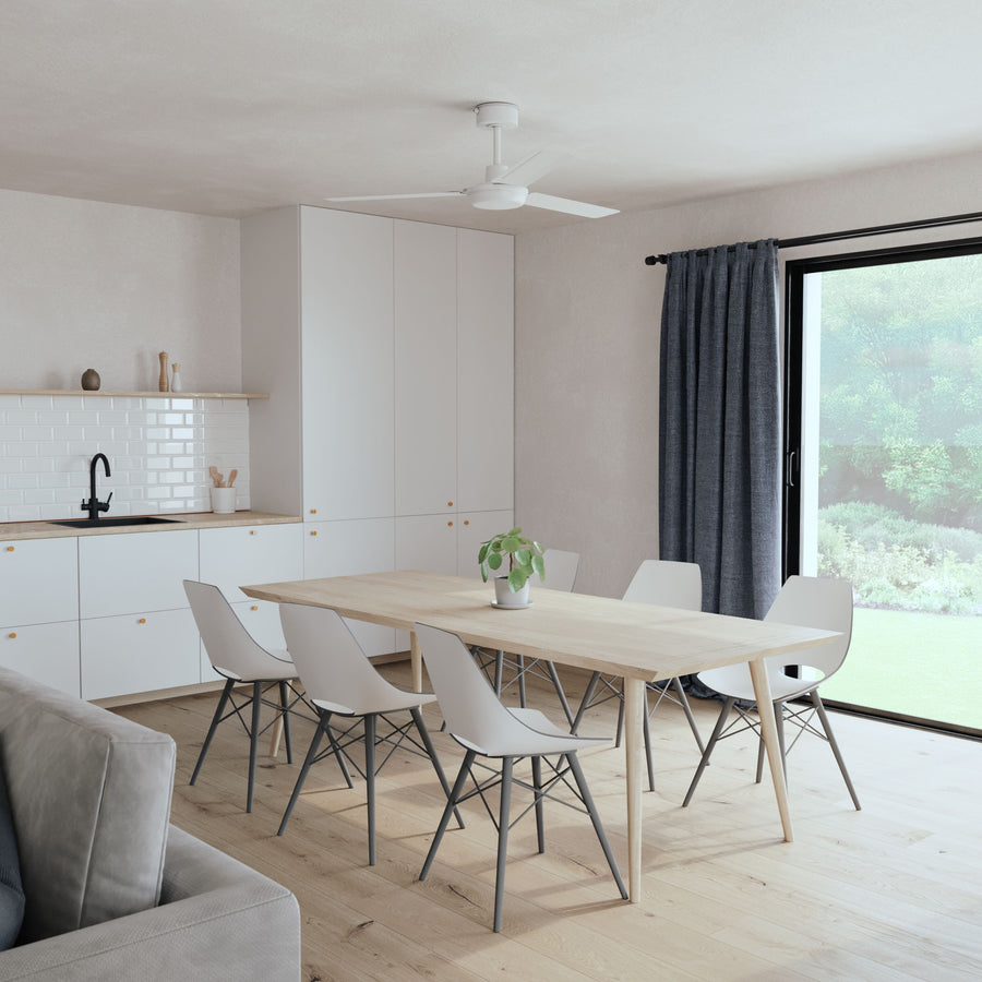Ventilatore da soffitto acores metallo bianco d132 senza luce 3 pale