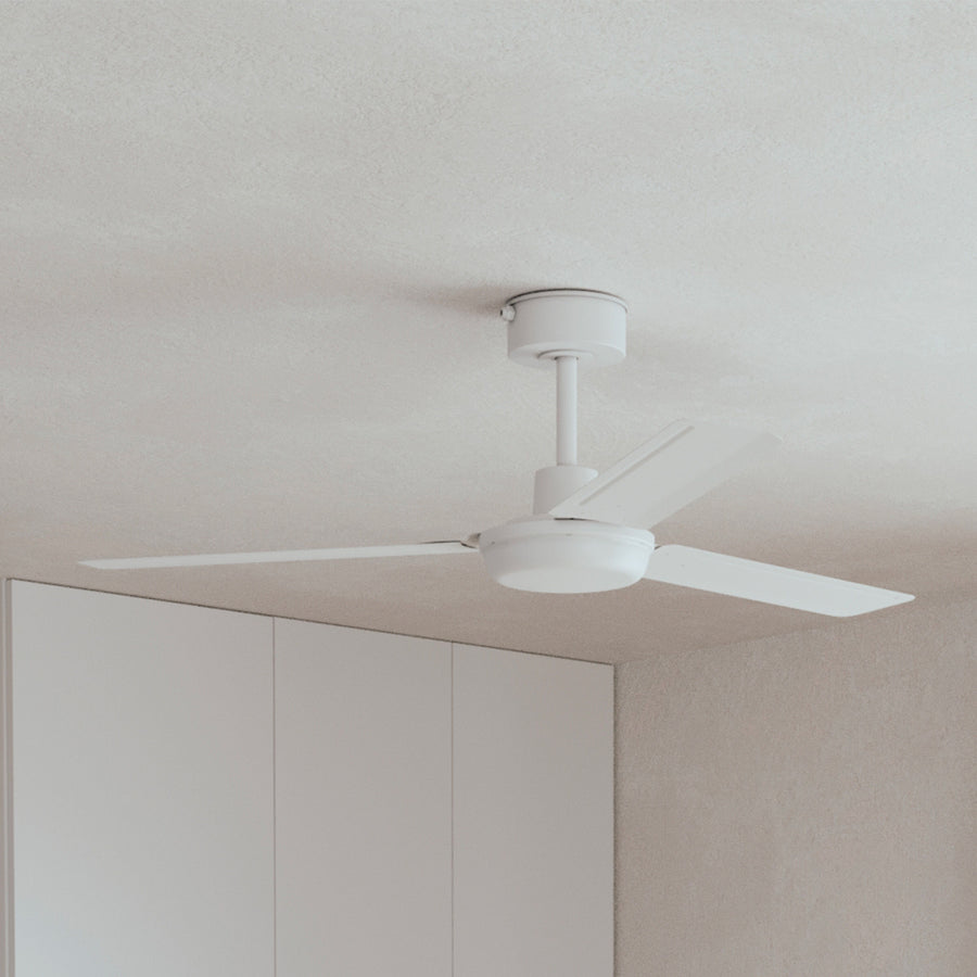 Ventilatore da soffitto acores metallo bianco d132 senza luce 3 pale