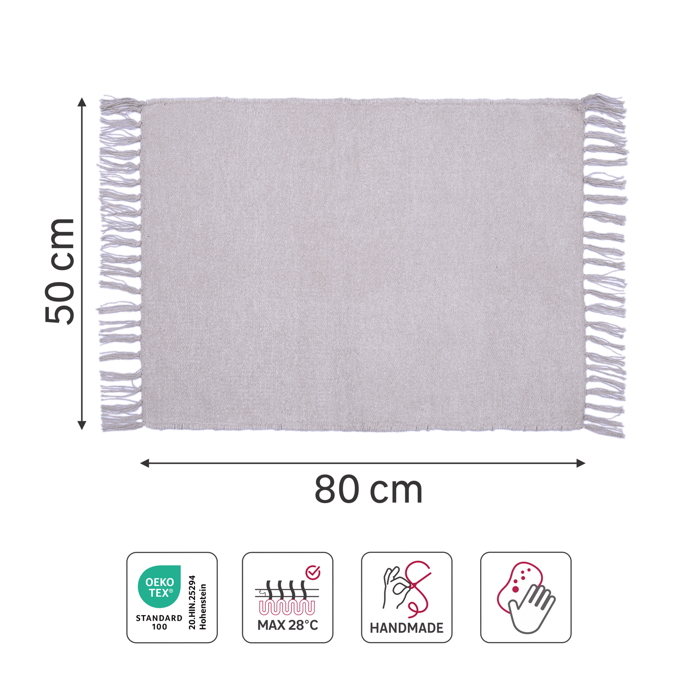 Beige cotton manoa mat 50x80cm