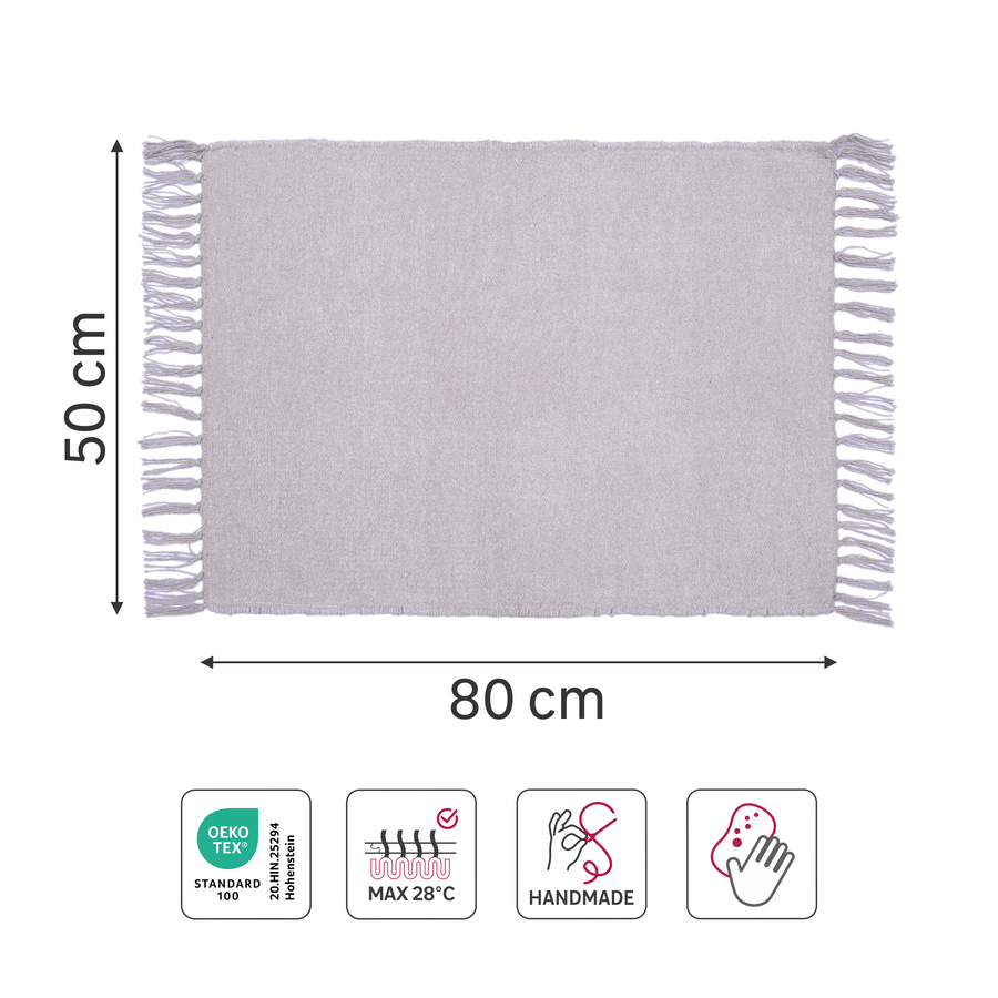 Beige cotton manoa mat 50x80cm