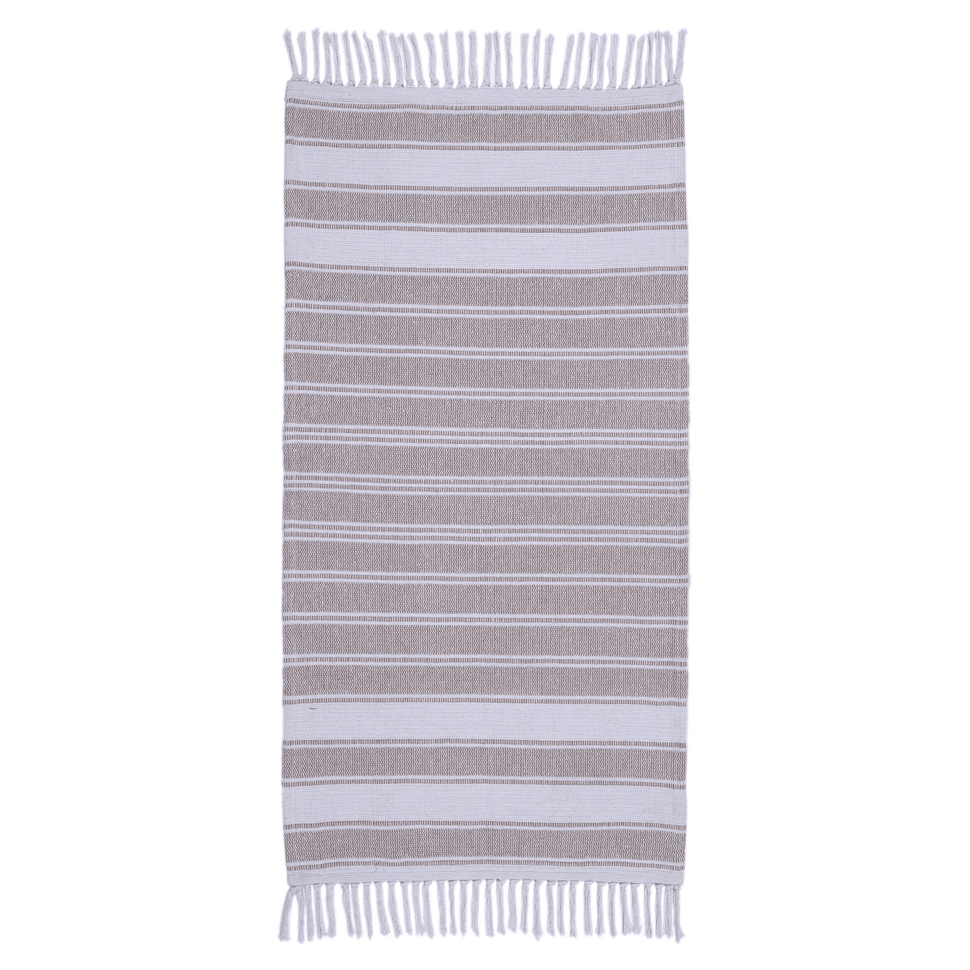 Stripy rug, terracotta, 60x120 cm, cotton