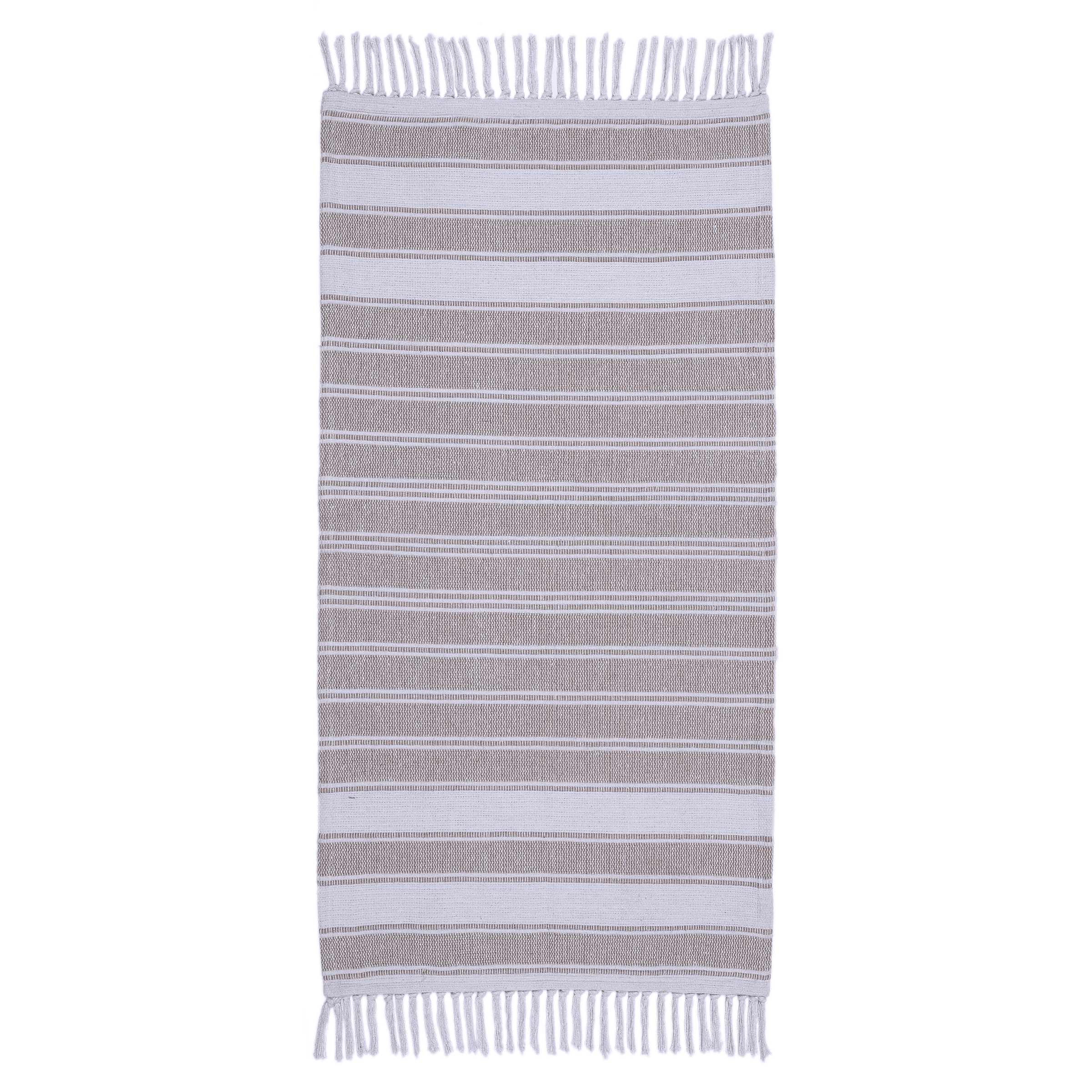 Stripy rug, terracotta, 60x120 cm, cotton