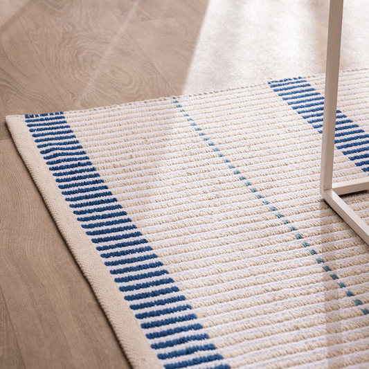 Gridea cotton rug, beige, 60x120 cm