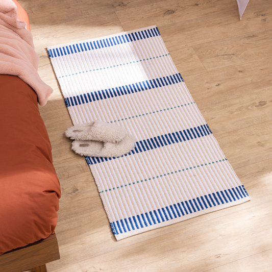 Gridea cotton rug, beige, 60x120 cm