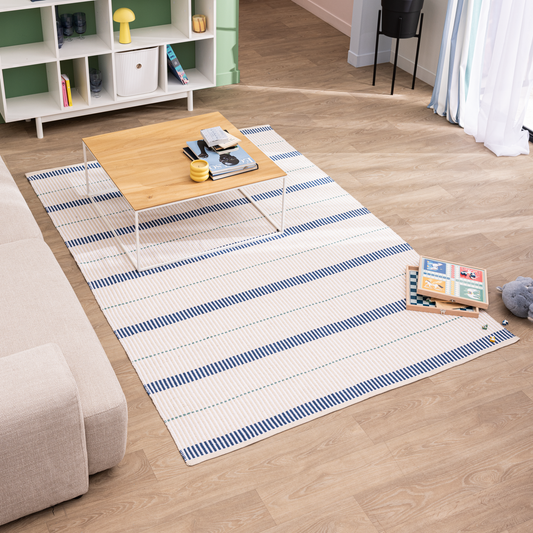 Gridea cotton rug, beige, 120x170 cm