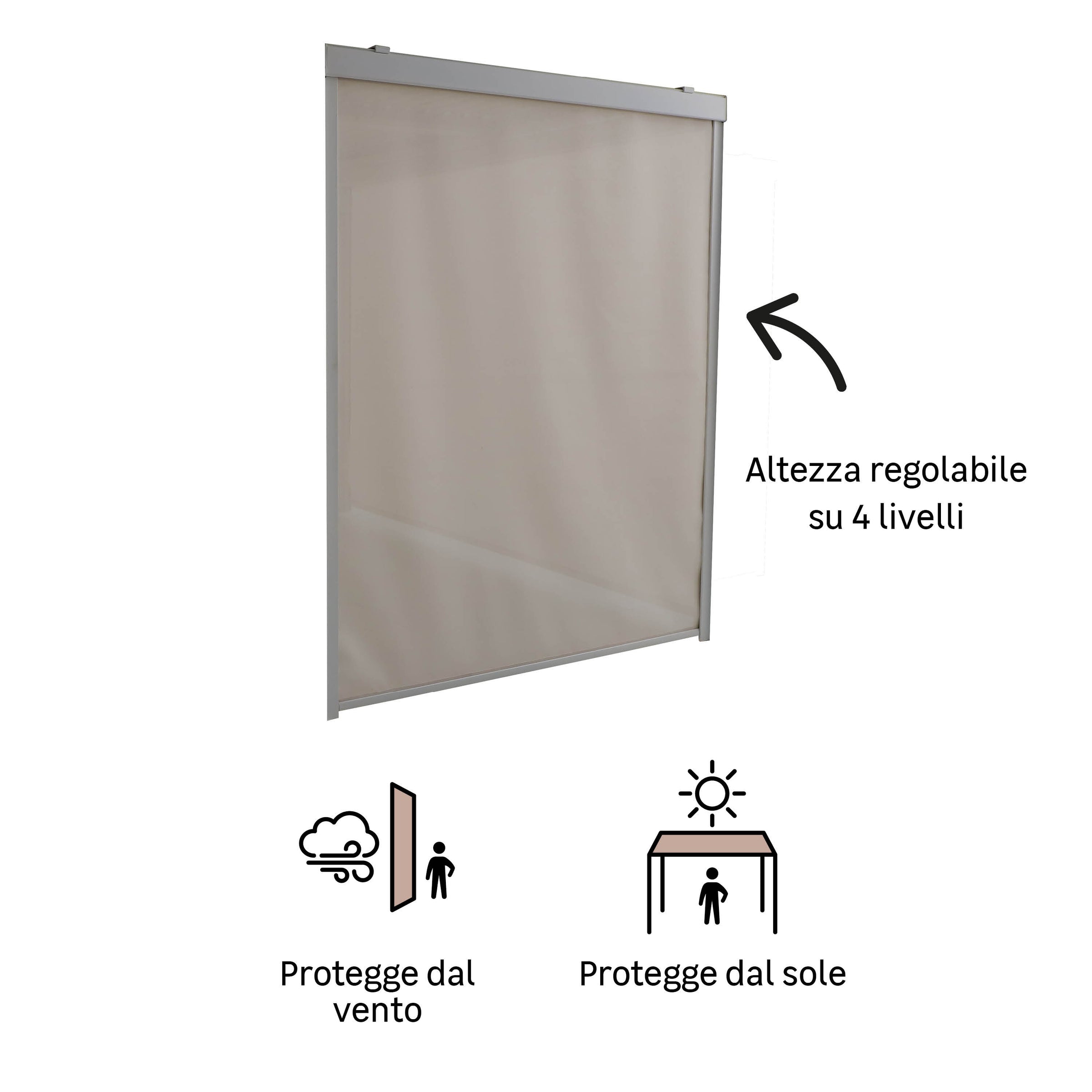 2m-wide white Naterial pergola awning
