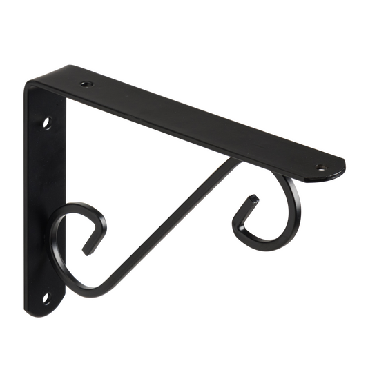 Curved shelf bracket, 14 x 19 cm, black