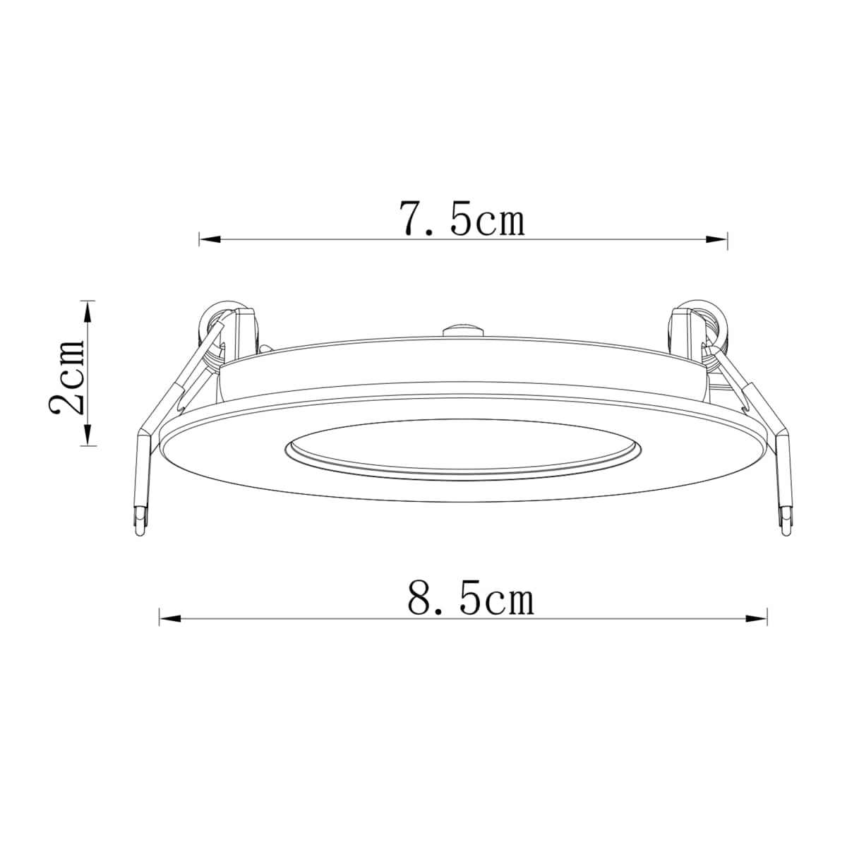 RECESSED SPOTLIGHT EXTRAFLAT PLASTIC WHITE D8.5 CM LED 5.5W CCT DIMMABLE IP44