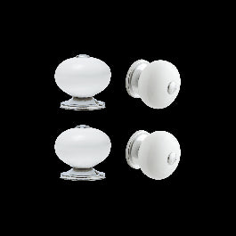 4 GABI D 40 MM WHITE PORCELAIN KNOBS