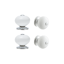 4 GABI D 40 MM WHITE PORCELAIN KNOBS