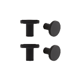 4 BENNY KNOBS D 25 MM MATT BLACK ALUMINIUM