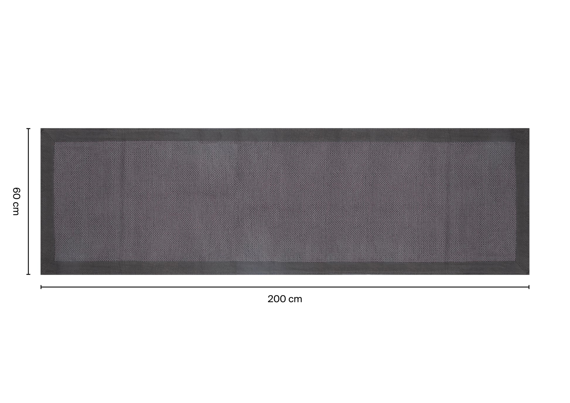 DARK GREY PLAIN MAT 60X200CM COTTON