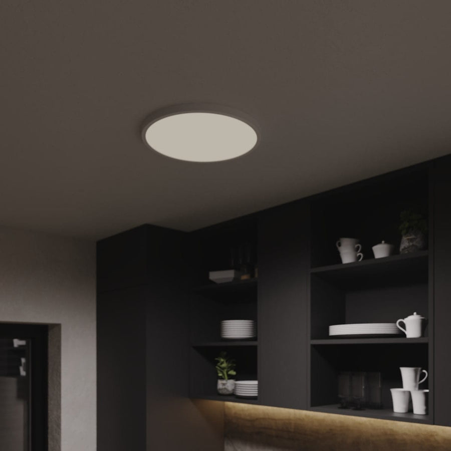 Bricocenter SANOA ALUMINIUM CEILING LIGHT WHITE 40X2CM LED 28W CCT DIMMABLE IP44