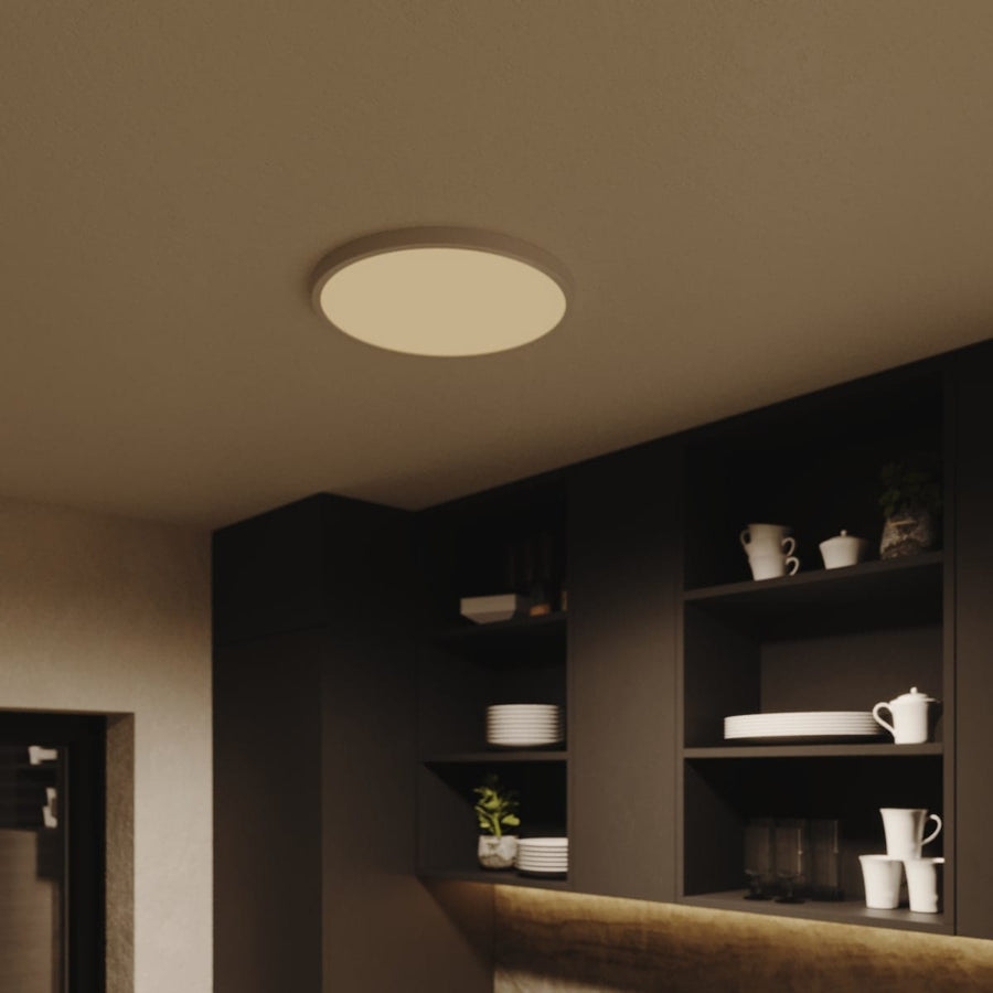 Bricocenter SANOA ALUMINIUM CEILING LIGHT WHITE 40X2CM LED 28W CCT DIMMABLE IP44