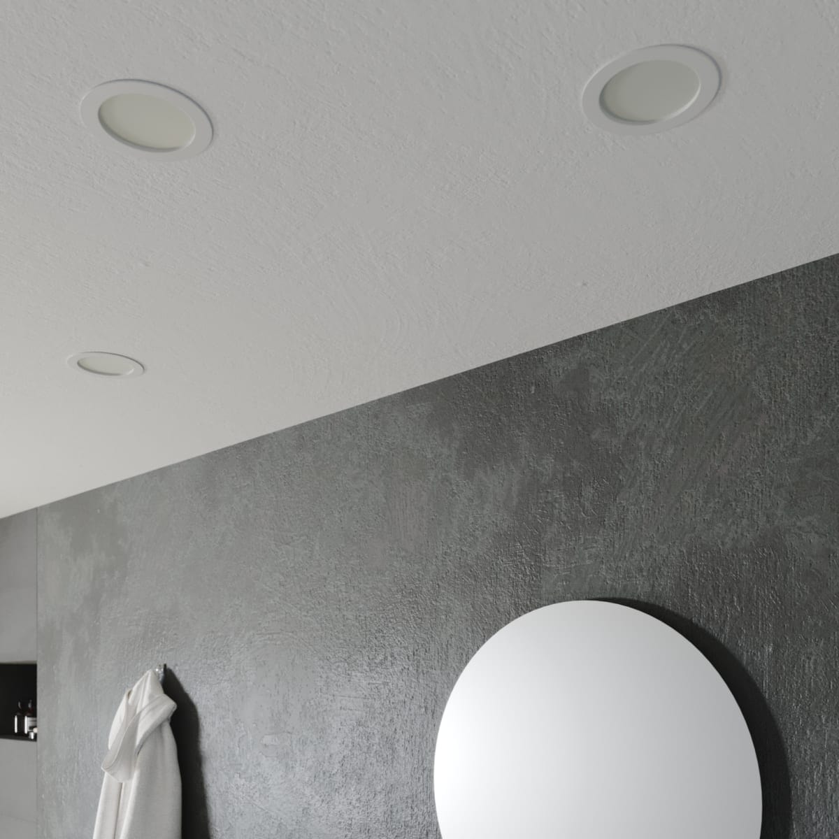 Bricocenter RECESSED SPOTLIGHT EXTRAFLAT ALUMINIUM WHITE D20.5 CM LED 18W CCT DIMMABLE IP44