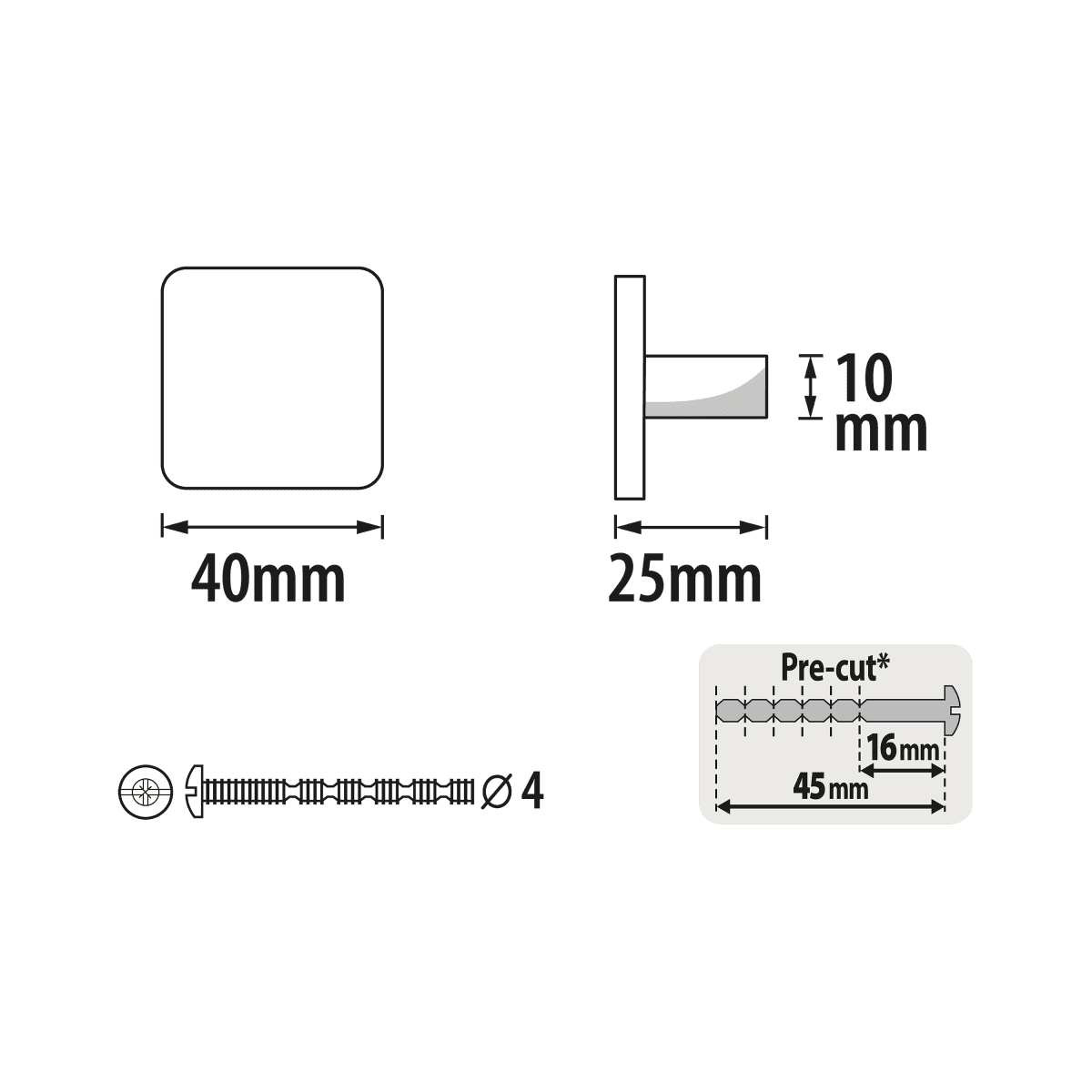 1 KEO 40 MM BRUSHED NICKEL KNOB