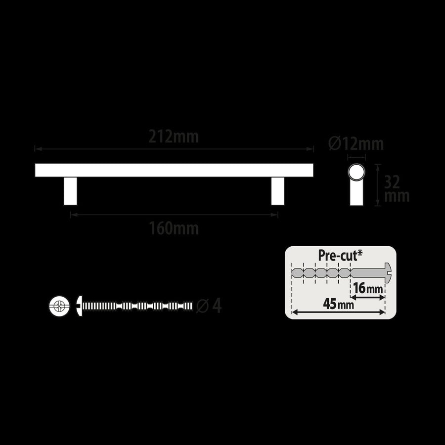 Bricocenter 4 SARA HANDLES WITH 160 MM SPACING IN POLISHED BRUSHED NICKEL