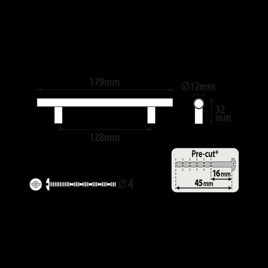 Bricocenter 4 SARA HANDLES WITH 128 MM SPACING IN POLISHED BRUSHED NICKEL