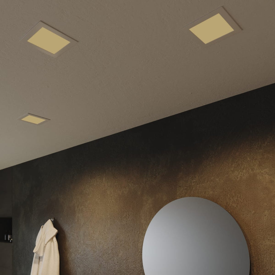 Bricocenter RECESSED SPOTLIGHT EXTRAFLAT ALUMINIUM WHITE 15.5X15.5CM LED 12W CCT DIMMABLE IP44