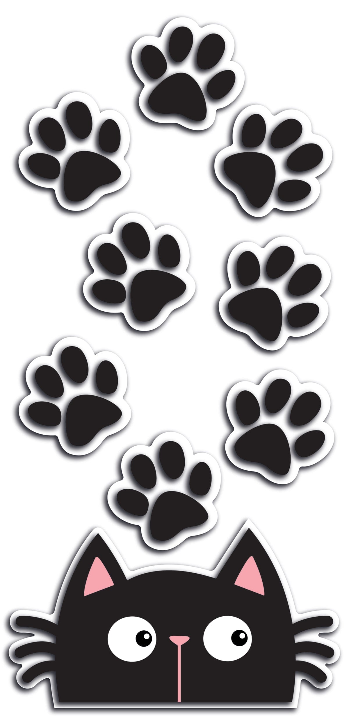 FOAM CAT & PAWS STICKER 15,5X34CM