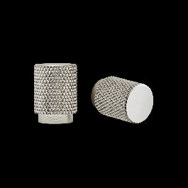 2 AXEL KNOBS D 18 X H25 MM IN POLISHED BRUSHED NICKEL