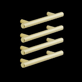 4 SARA HANDLES WITH 96 MM SPACING IN MATT BRUSHED BRASS