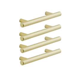 4 SARA HANDLES WITH 96 MM SPACING IN MATT BRUSHED BRASS