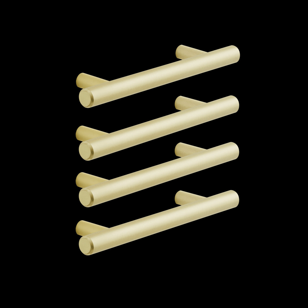 4 SARA HANDLES WITH 96 MM SPACING IN MATT BRUSHED BRASS