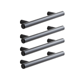 4 SARA HANDLES WITH 96 MM SPACING IN MATT BLACK METAL