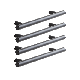4 SARA HANDLES WITH 128 MM SPACING IN MATT BLACK METAL