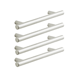 4 SARA HANDLES WITH 128 MM SPACING IN POLISHED BRUSHED NICKEL
