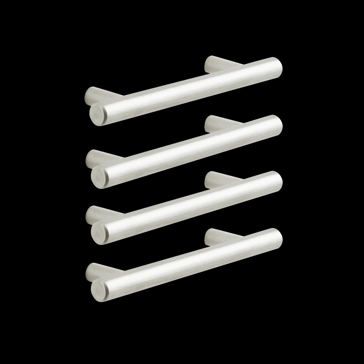 4 SARA HANDLES WITH 96 MM SPACING IN POLISHED BRUSHED NICKEL