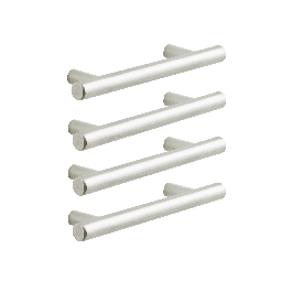 4 SARA HANDLES WITH 96 MM SPACING IN POLISHED BRUSHED NICKEL