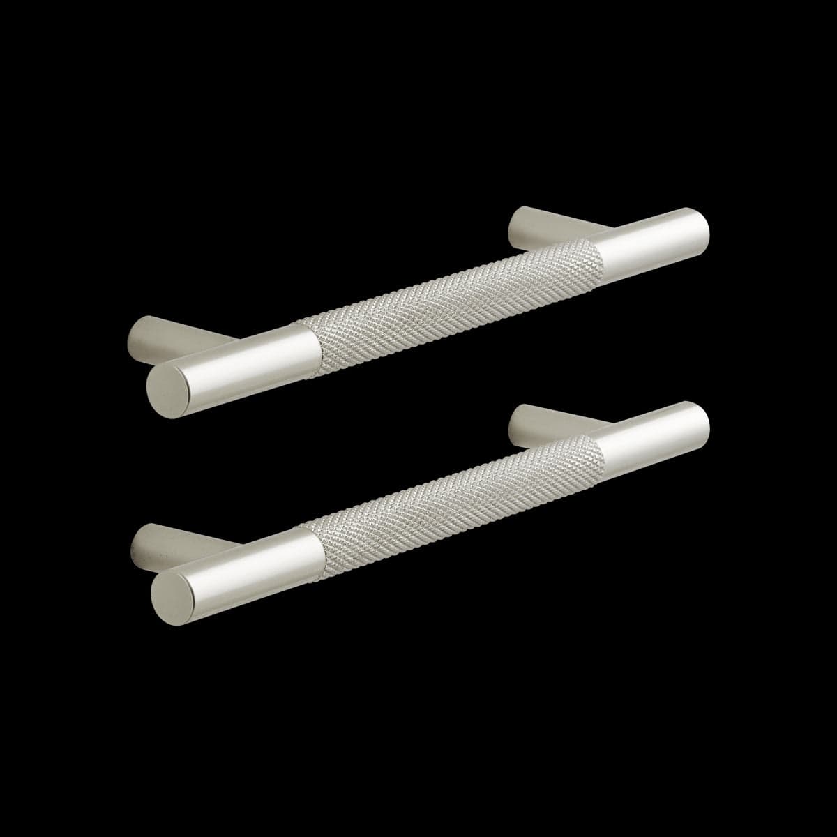 2 AXEL HANDLES WITH 128 MM CENTRE DISTANCE IN POLISHED BRUSHED NICKEL