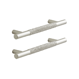 2 AXEL HANDLES WITH 128 MM CENTRE DISTANCE IN POLISHED BRUSHED NICKEL