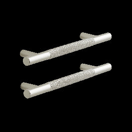 2 AXEL HANDLES WITH 128 MM CENTRE DISTANCE IN POLISHED BRUSHED NICKEL