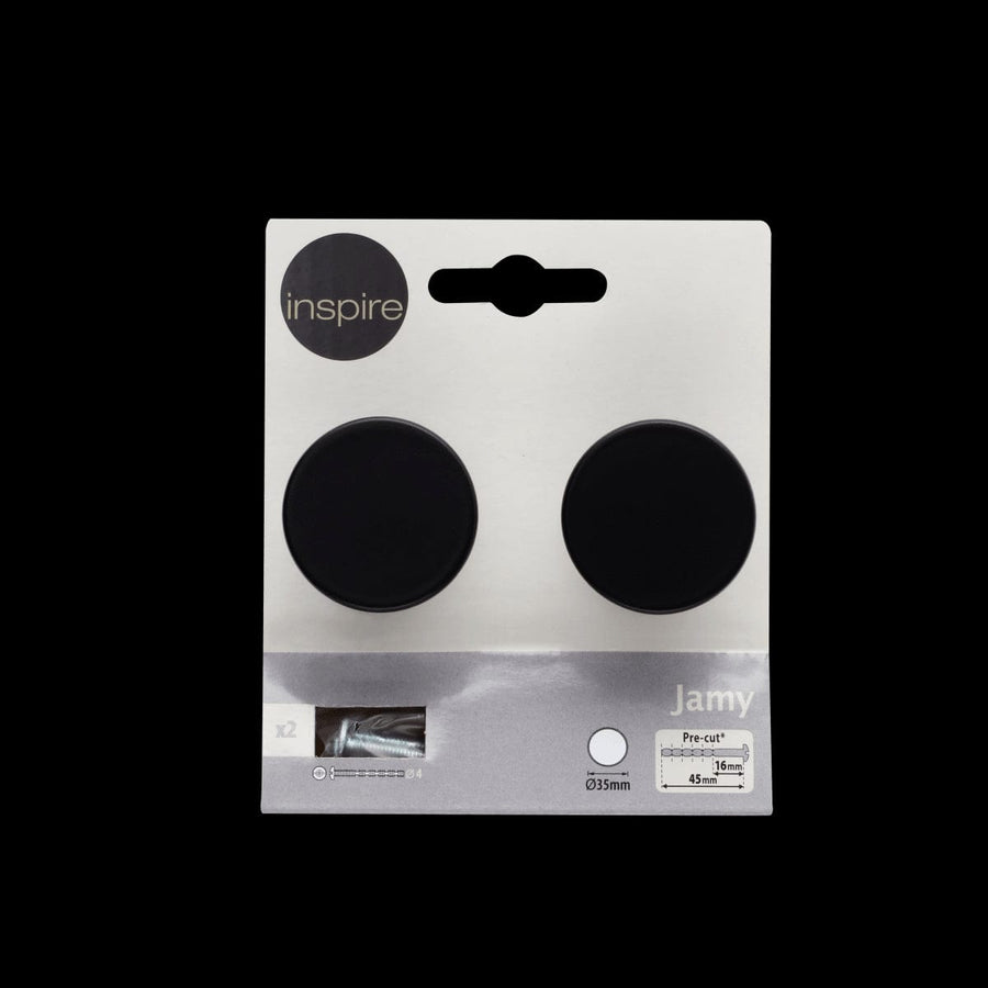 Bricocenter 2 JAMY D 35 MM MATT BLACK ALUMINIUM KNOBS